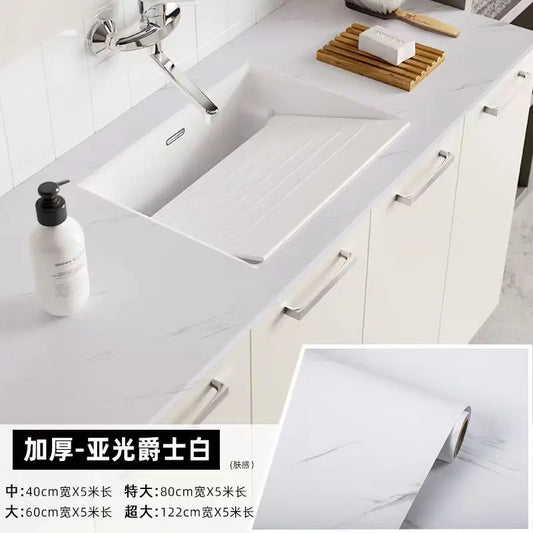Vinilo Adhesivo Mate Efecto Mármol Grueso - Encimeras y Muebles de Cocina