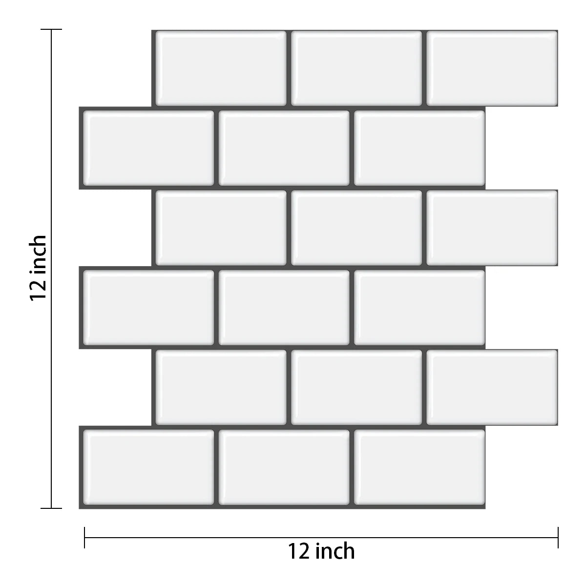 Vinilo Adhesivo 3D Efecto Ladrillo Metro - Pack 10 Láminas para Cocina y Baño
