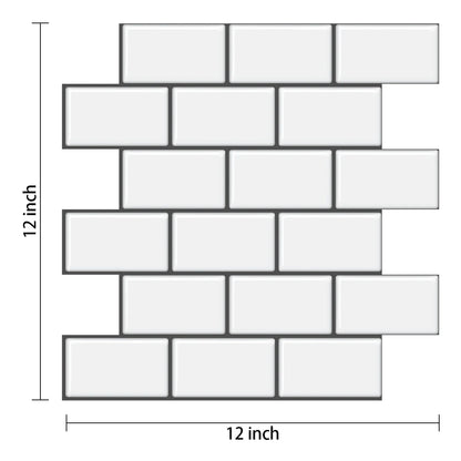 Vinilo Adhesivo 3D Efecto Ladrillo Metro - Pack 10 Láminas para Cocina y Baño