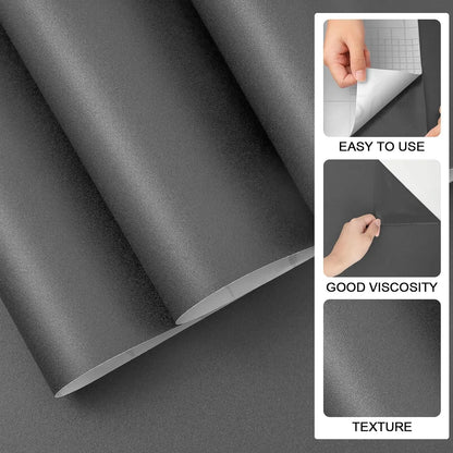 Vinilo Adhesivo Mate Impermeable para Pared y Muebles - Blanco, Gris y Negro
