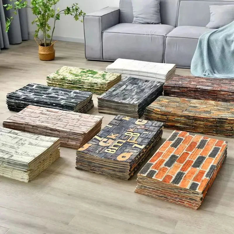 Vinilo Adhesivo 3D Efecto Ladrillo - Salón, Dormitorio y Habitación Infantil
