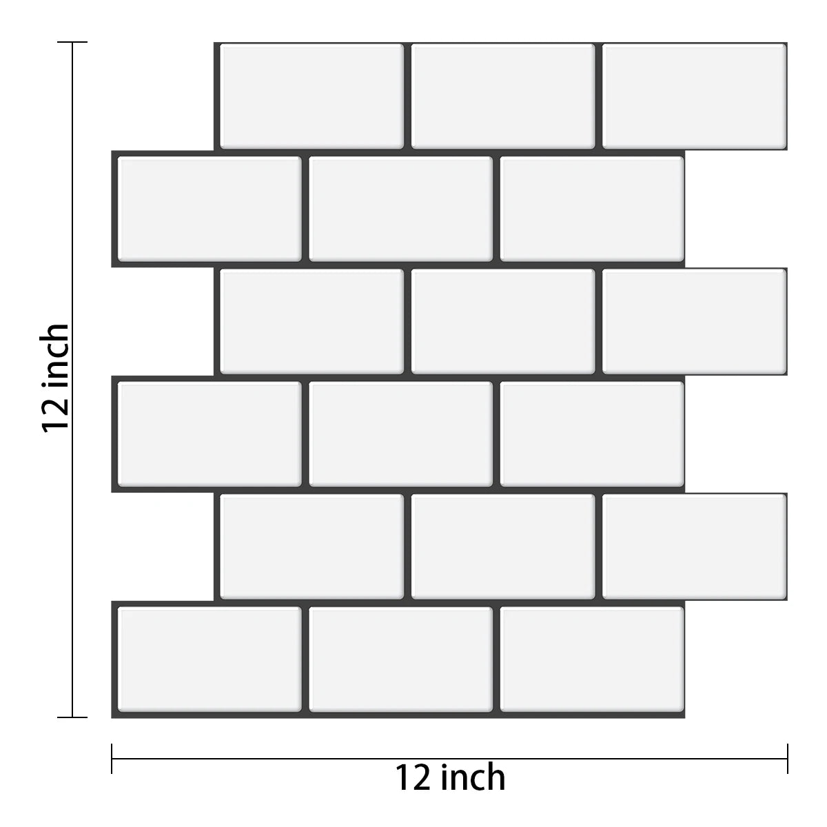 Vinilo Adhesivo 3D Efecto Ladrillo Metro - Pack 10 Láminas para Cocina y Baño