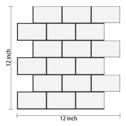 Vinilo Adhesivo 3D Efecto Ladrillo Metro - Pack 10 Láminas para Cocina y Baño