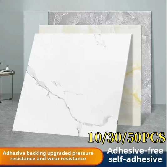 Baldosas Adhesivas Efecto Mármol para Suelo - Pack 10/30/50 uds, Impermeables