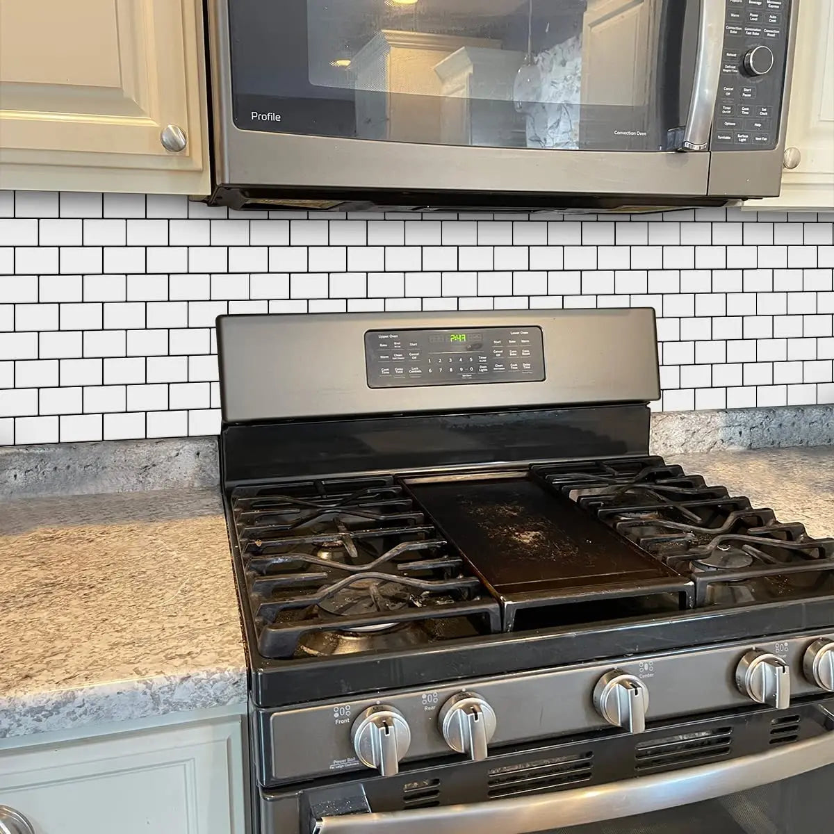 Vinilo Adhesivo 3D Efecto Ladrillo Metro - Pack 10 Láminas para Cocina y Baño