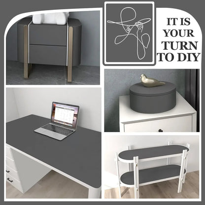 Vinilo Adhesivo Mate Impermeable para Pared y Muebles - Blanco, Gris y Negro
