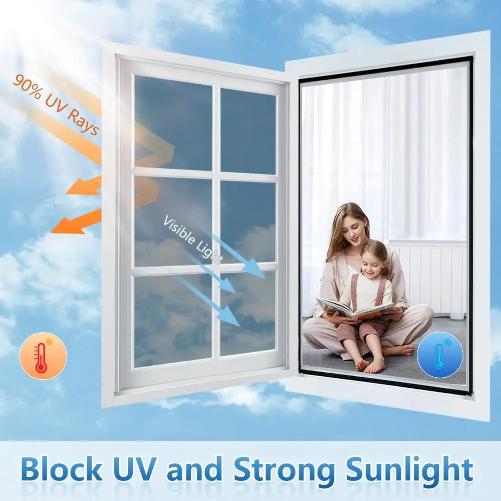 Lámina de Privacidad para Ventanas Bloqueo Solar y UV - Gris Plata