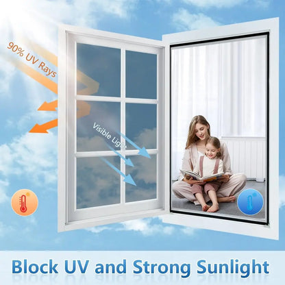 Lámina de Privacidad para Ventanas Bloqueo Solar y UV - Gris Plata
