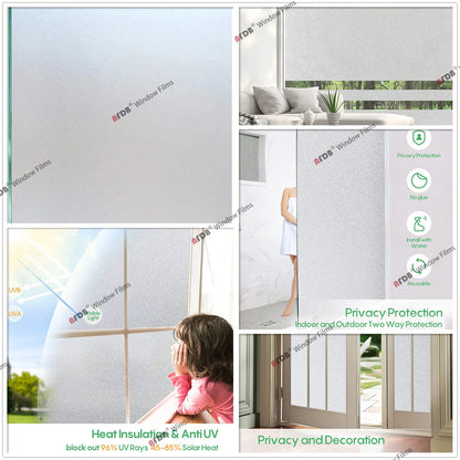 Lámina Decorativa 3D para Ventanas Arcoíris - Vinilo Vidriera Estática sin Adhesivo