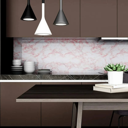 Vinilo Adhesivo Efecto Mármol Rosa - Para Mesas, Encimeras y Muebles