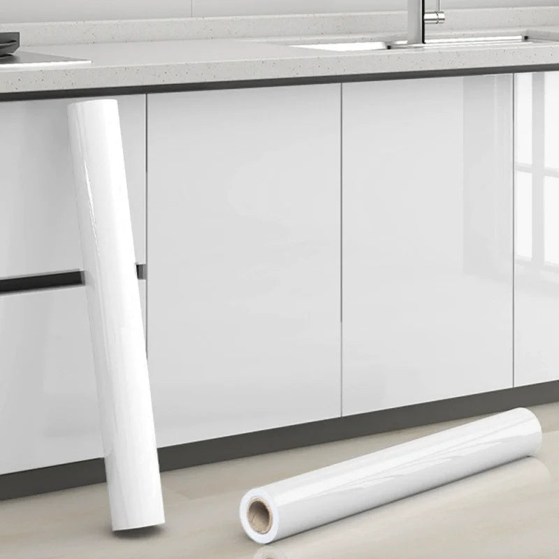 Vinilo Adhesivo Blanco Brillante - Renovación de Muebles y Armarios de Cocina