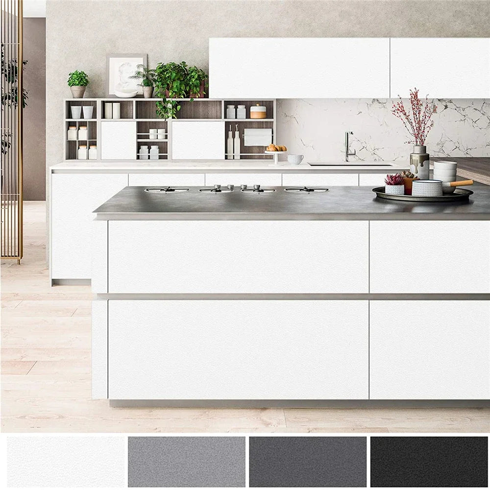 Vinilo Adhesivo Mate Impermeable para Pared y Muebles - Blanco, Gris y Negro