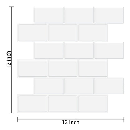 Vinilo Adhesivo 3D Efecto Ladrillo Metro - Pack 10 Láminas para Cocina y Baño