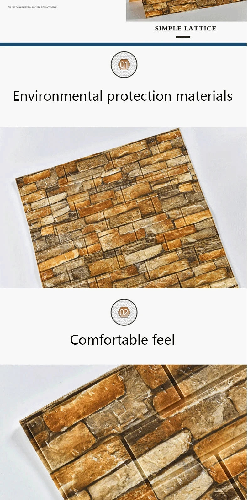 Vinilo Adhesivo 3D Efecto Ladrillo - Salón, Dormitorio y Habitación Infantil