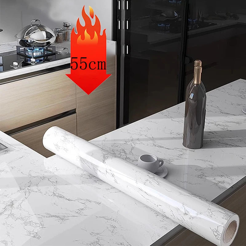 Vinilo Adhesivo Efecto Mármol 55cm - Antihumedad para Cocina, Baño y Muebles