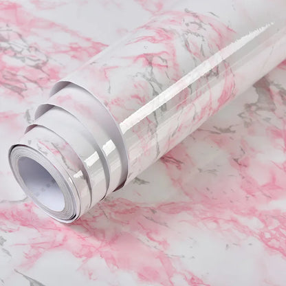 Vinilo Adhesivo Efecto Mármol Rosa - Para Mesas, Encimeras y Muebles