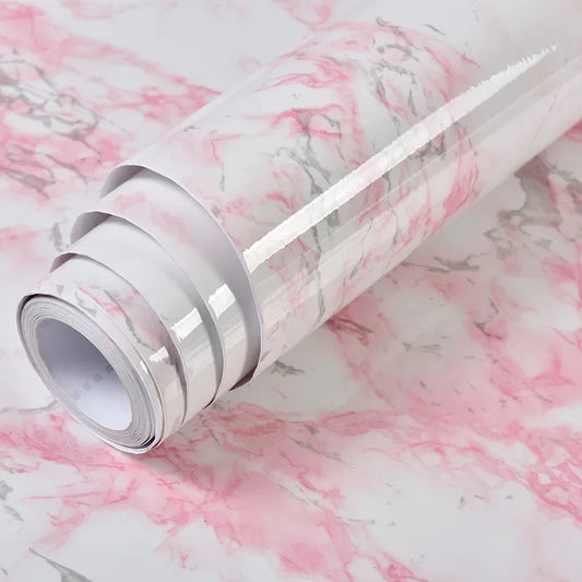 Vinilo Adhesivo Efecto Mármol Rosa - Para Mesas, Encimeras y Muebles