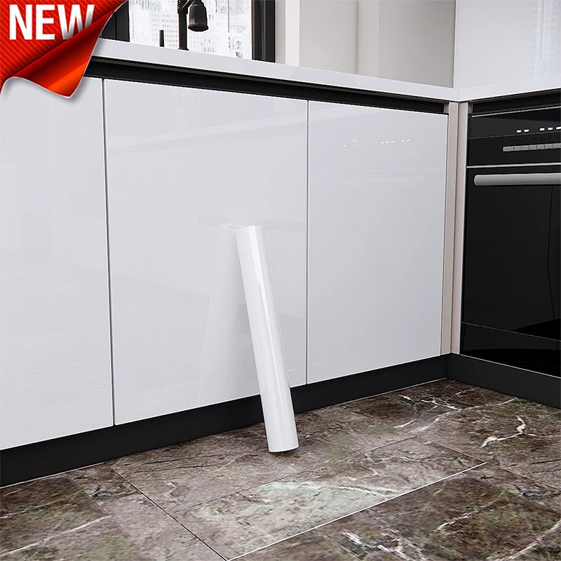 Vinilo Adhesivo Blanco Brillante - Renovación de Muebles y Armarios de Cocina