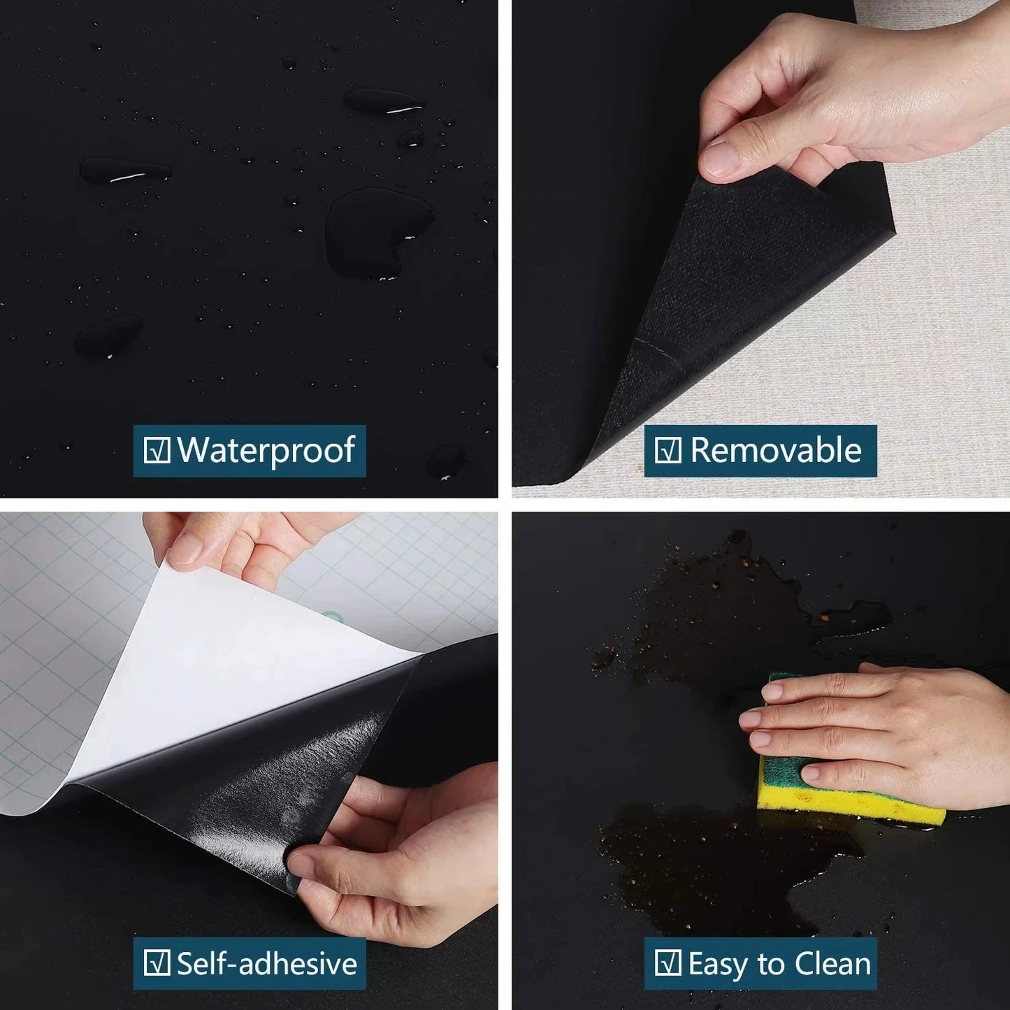 Vinilo Adhesivo Mate Impermeable para Pared y Muebles - Blanco, Gris y Negro