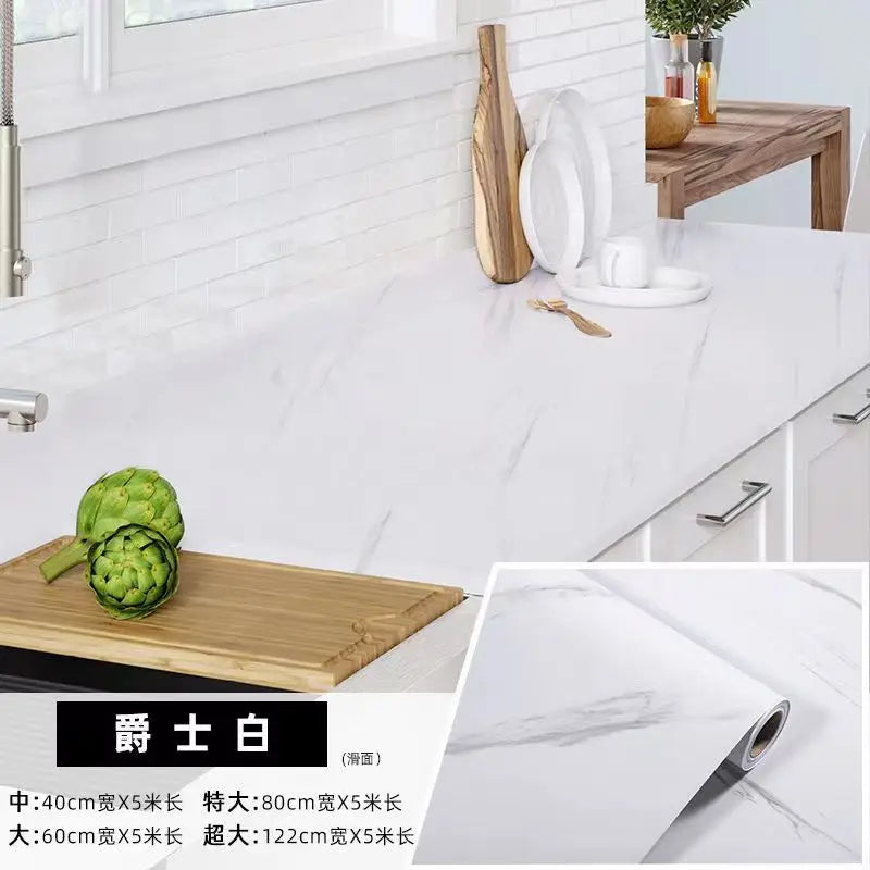 Vinilo Adhesivo Mate Efecto Mármol Grueso - Encimeras y Muebles de Cocina