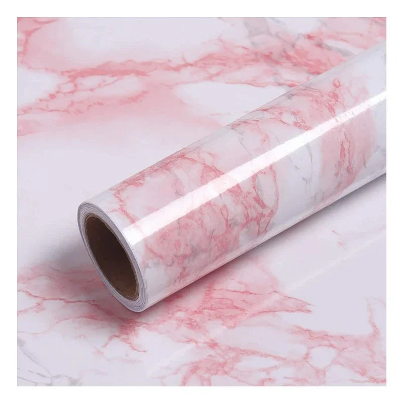 Vinilo Adhesivo Efecto Mármol Rosa - Para Mesas, Encimeras y Muebles
