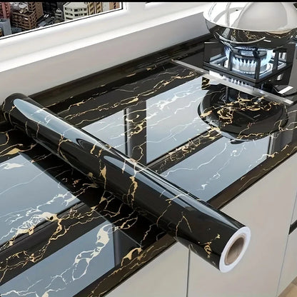 Vinilo Adhesivo Efecto Mármol 40cm - Antiaceite e Impermeable para Cocina