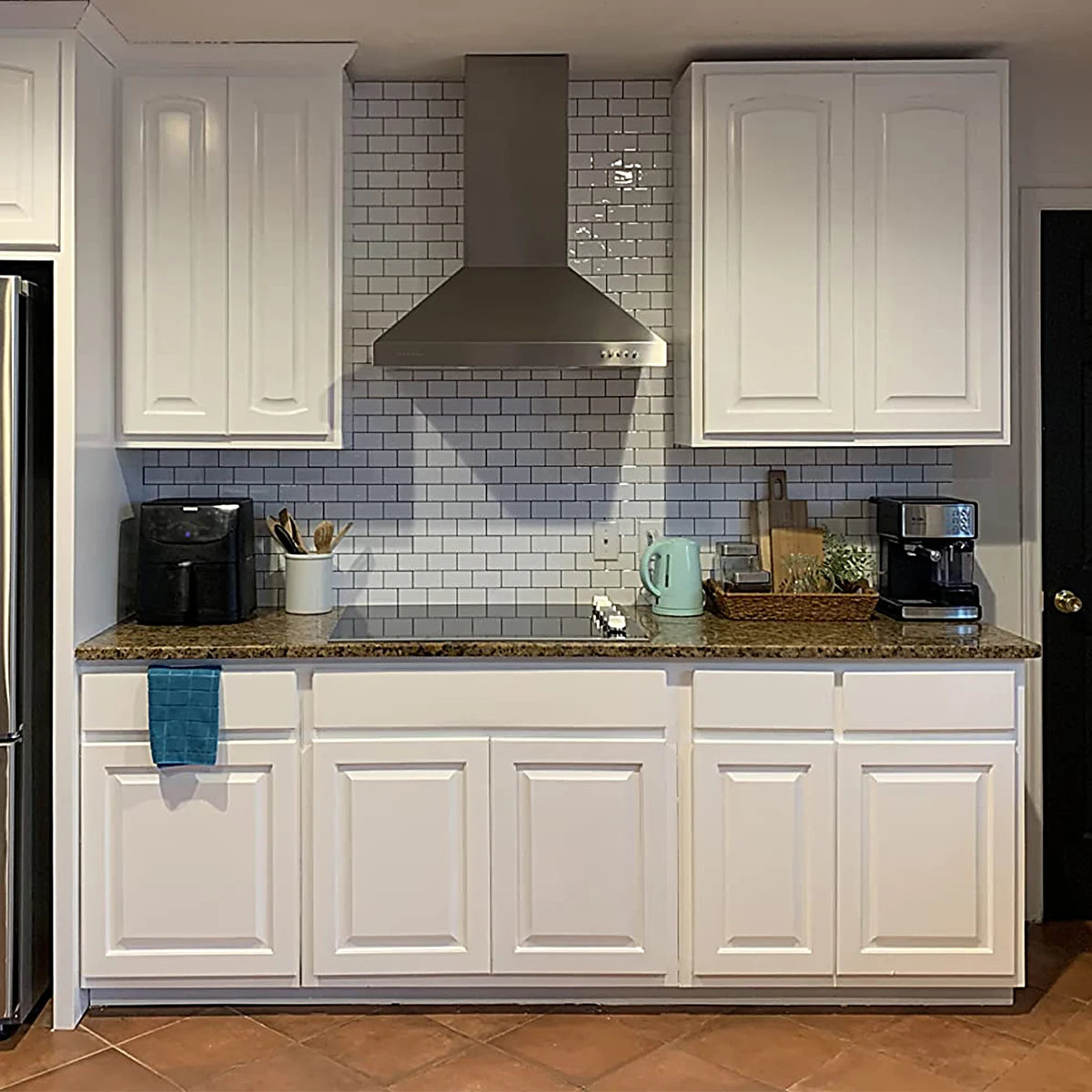Vinilo Adhesivo 3D Efecto Ladrillo Metro - Pack 10 Láminas para Cocina y Baño
