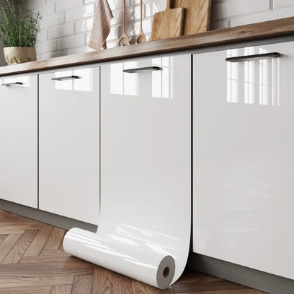 Vinilo Adhesivo Blanco Brillante - Renovación de Muebles y Armarios de Cocina
