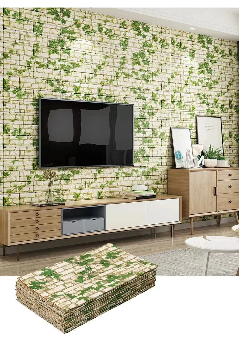 Vinilo Adhesivo 3D Efecto Ladrillo - Salón, Dormitorio y Habitación Infantil