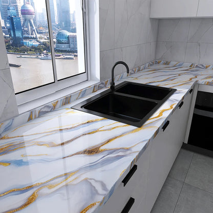 Vinilo Adhesivo Efecto Mármol 55cm - Antihumedad para Cocina, Baño y Muebles