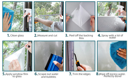 Lámina Decorativa 3D para Ventanas Arcoíris - Vinilo Vidriera Estática sin Adhesivo