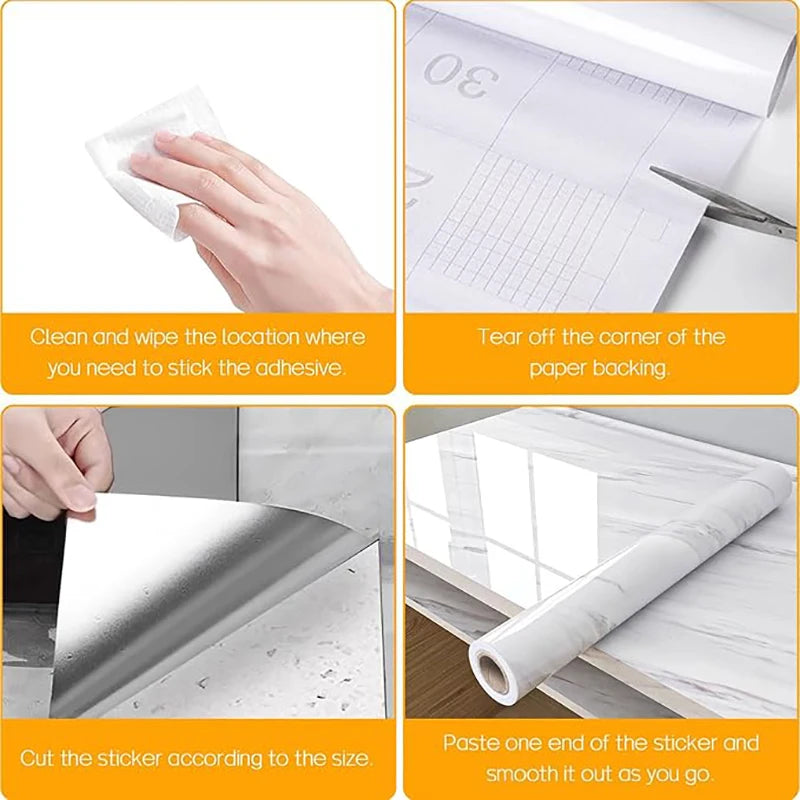 Vinilo Adhesivo Efecto Mármol 55cm - Antihumedad para Cocina, Baño y Muebles