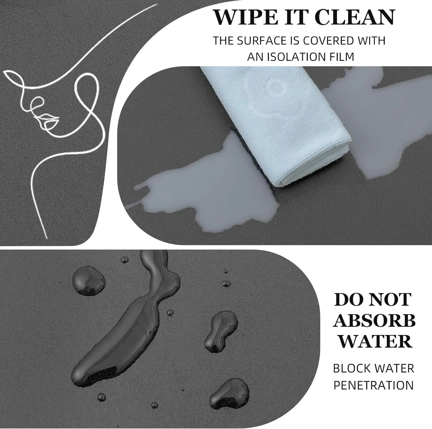 Vinilo Adhesivo Mate Impermeable para Pared y Muebles - Blanco, Gris y Negro
